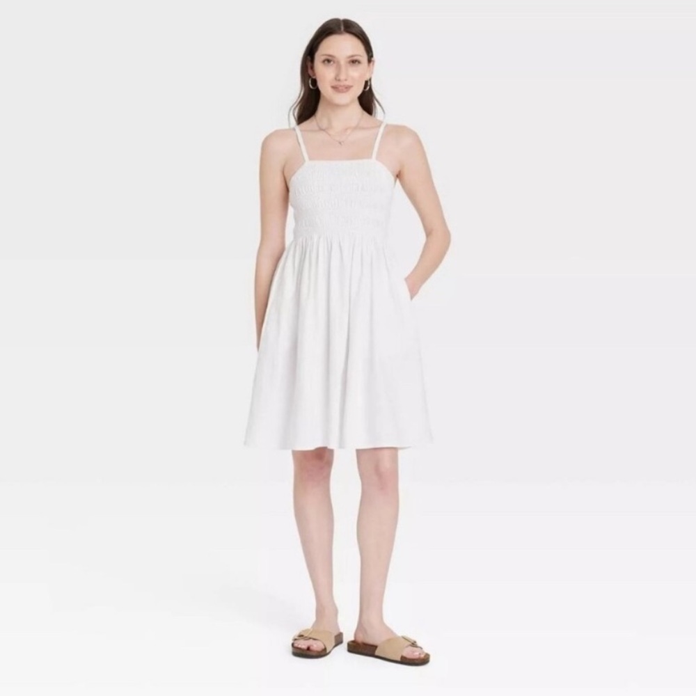 Target Universal Thread White Smocked mini sundress